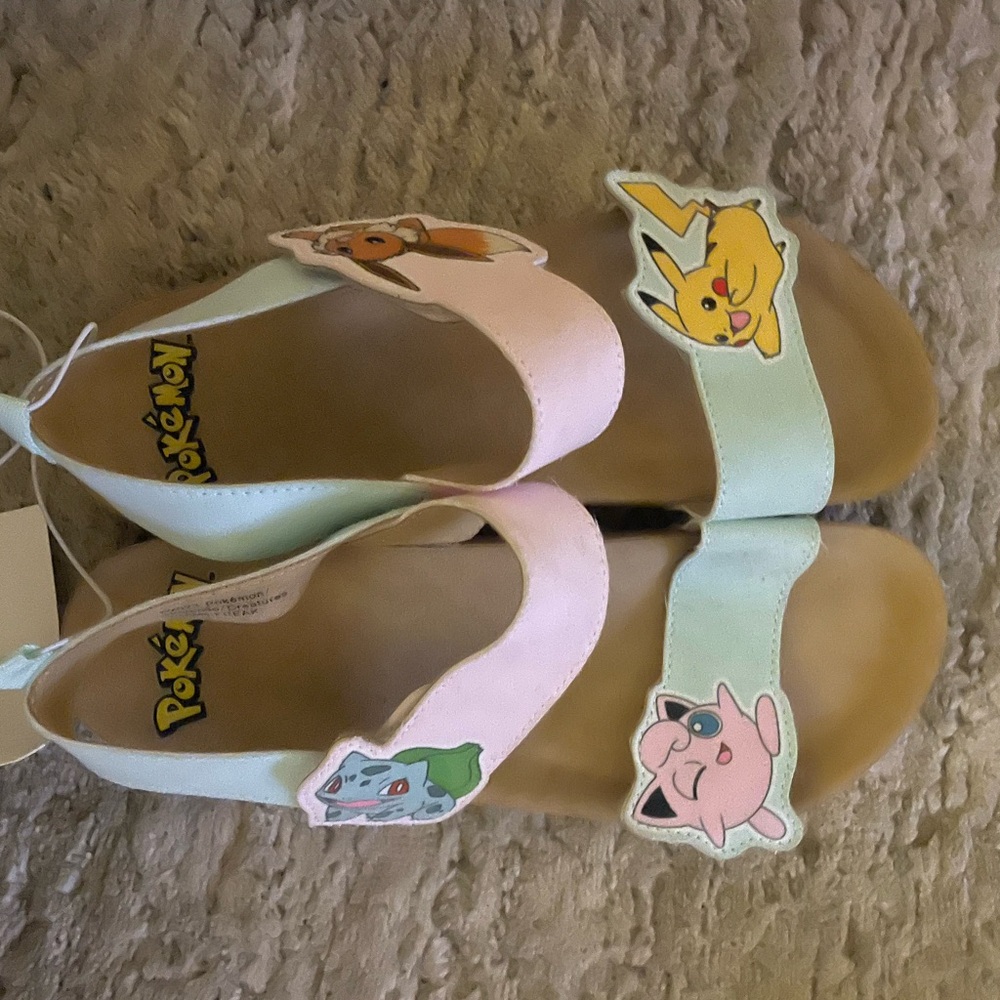 Pokemon kids Sandals - Pink and Green size 2